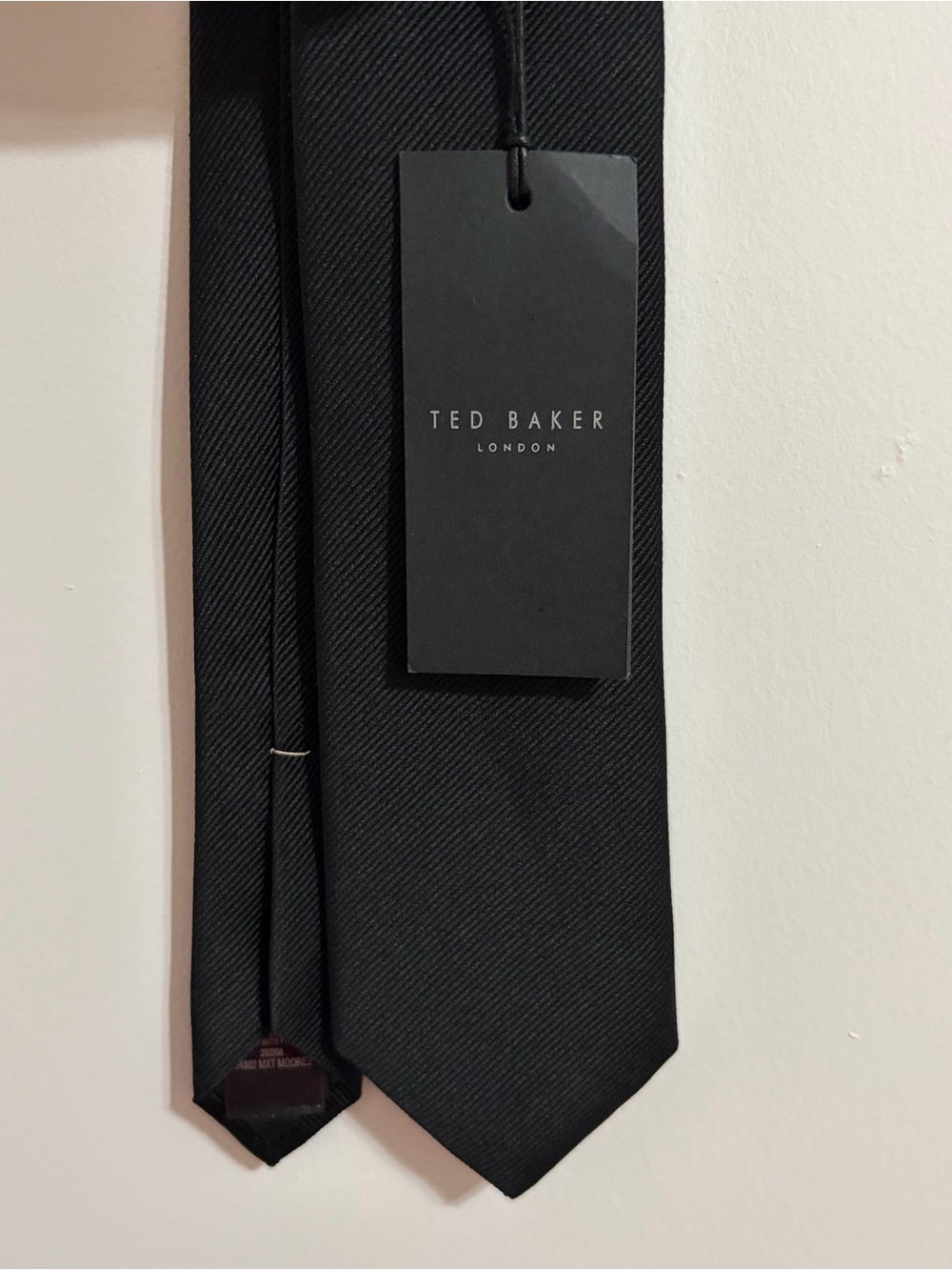 NWT Ted Baker Moorez Ottoman Silk Black Men's Tie